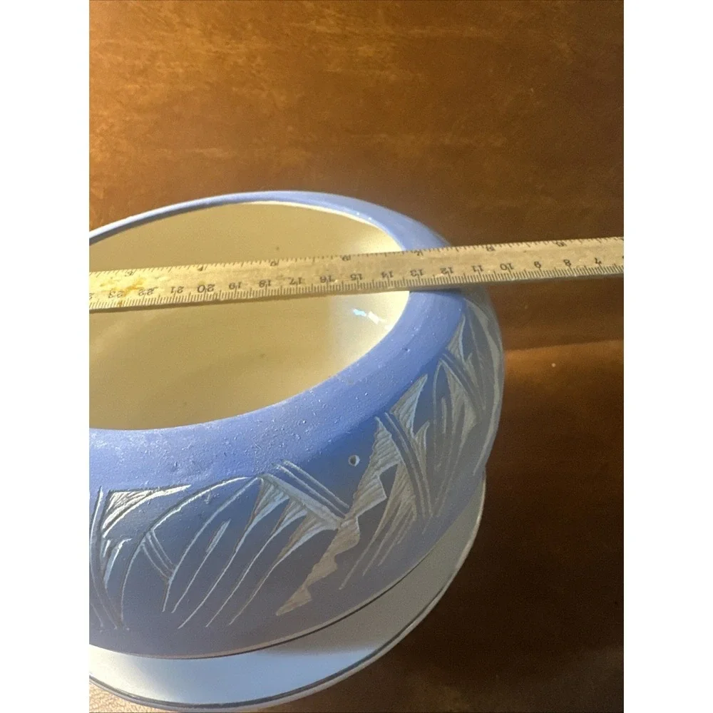 Glazed Purple and White  Pottery 8 inch Bowl by NHII USA   74